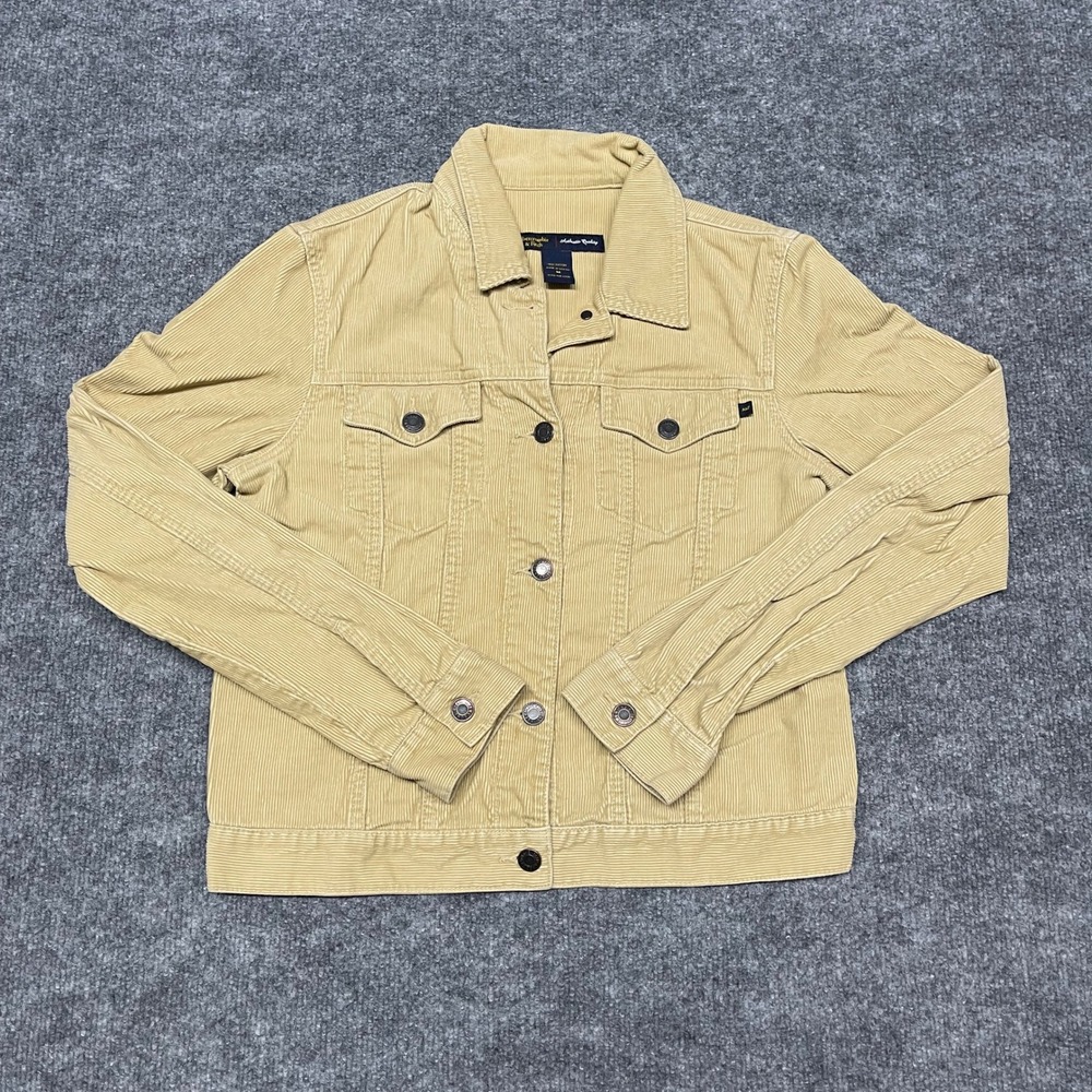 VTG Abercrombie & Fitch Jacket Womens Medium Camel‎ Tan Khaki Corduroy Y2K Macau